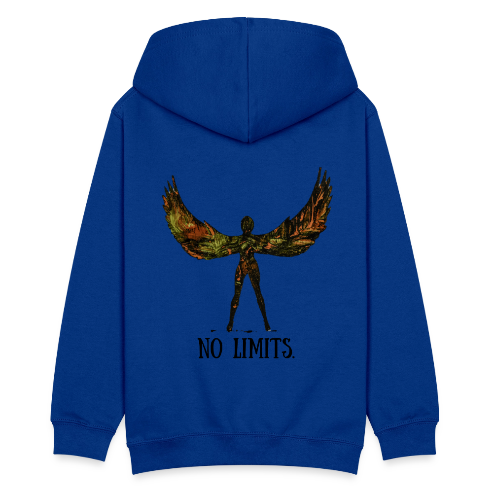 Teenager Hoodie Angel Backprint - Royalblau