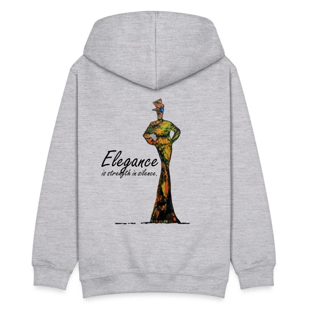 Teenager Hoodie Elegance Backprint - Hellgrau meliert
