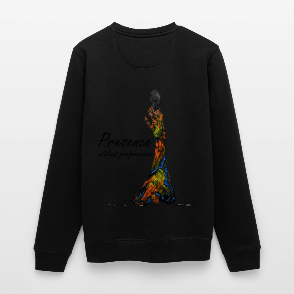 Unisex Bio Pullover Presence Backprint - Schwarz