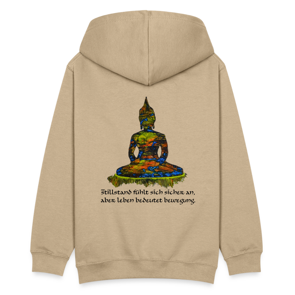 Teenagers Hoodie Buddha Backprint - Sand