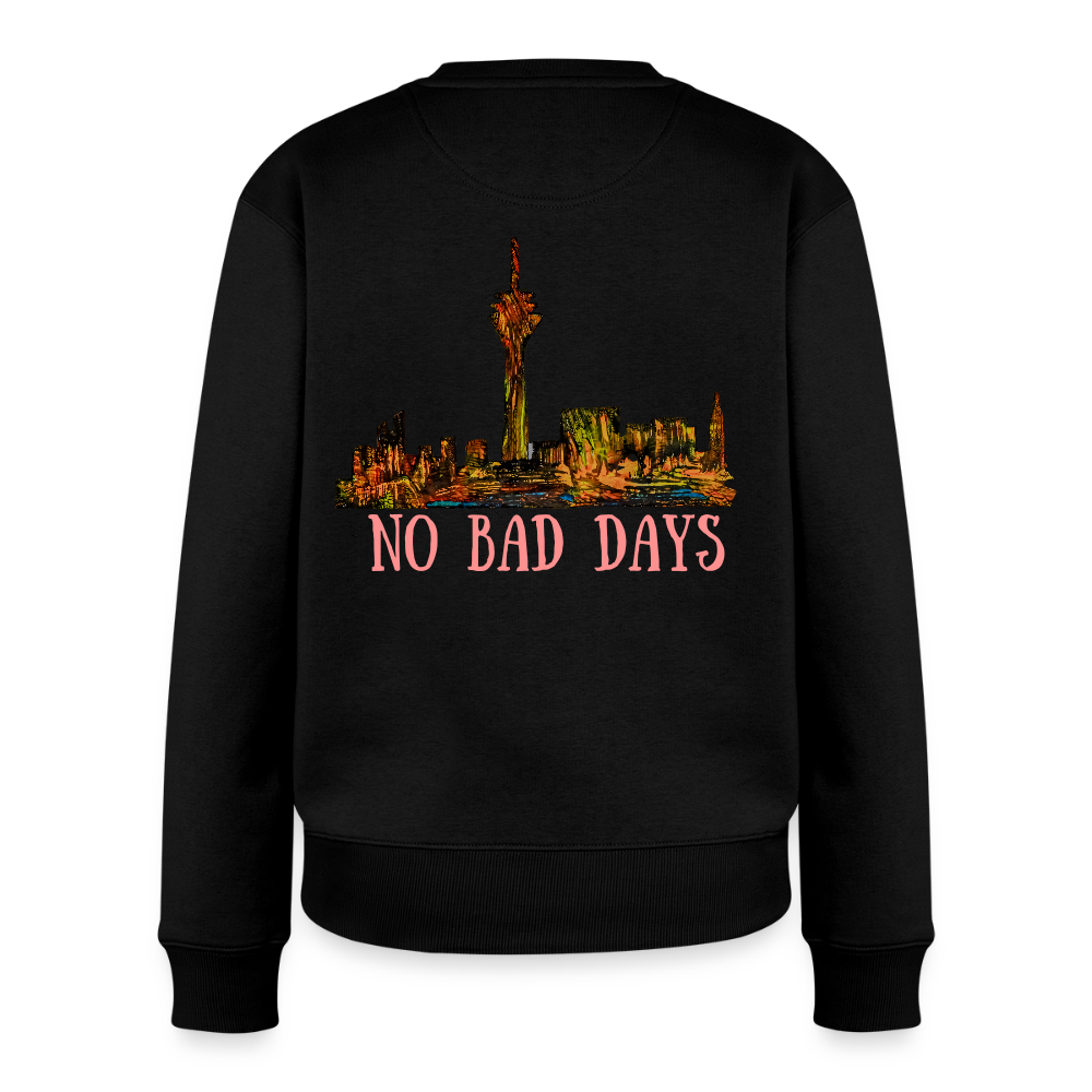 Frauen Pulli Düsseldorfer Skyline Backprint - Schwarz