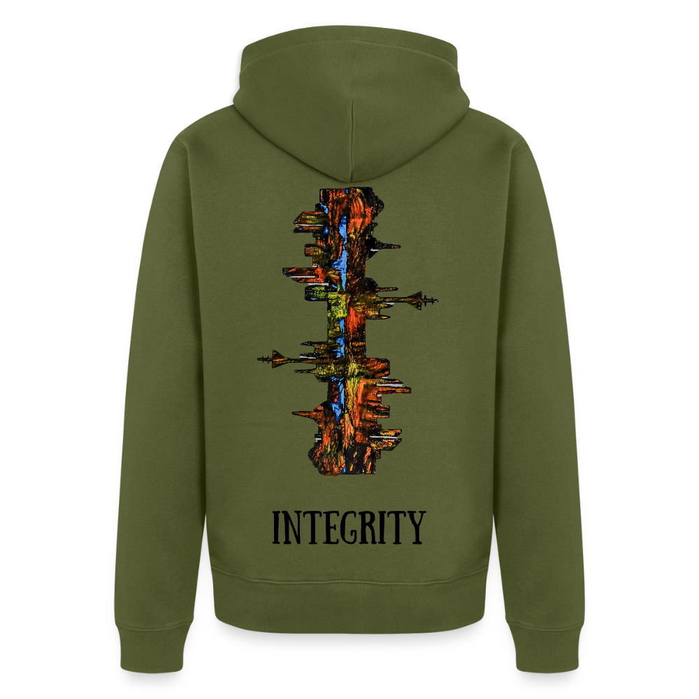 Männer Kapuzenjacke Düsseldorfer Skyline Backprint - Khaki