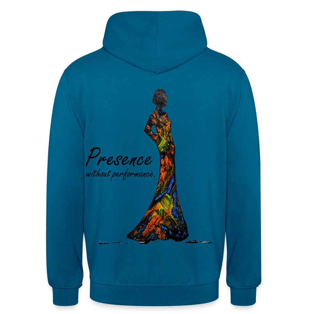Unisex Hoodie Presence Backprint - Tiefseeblau