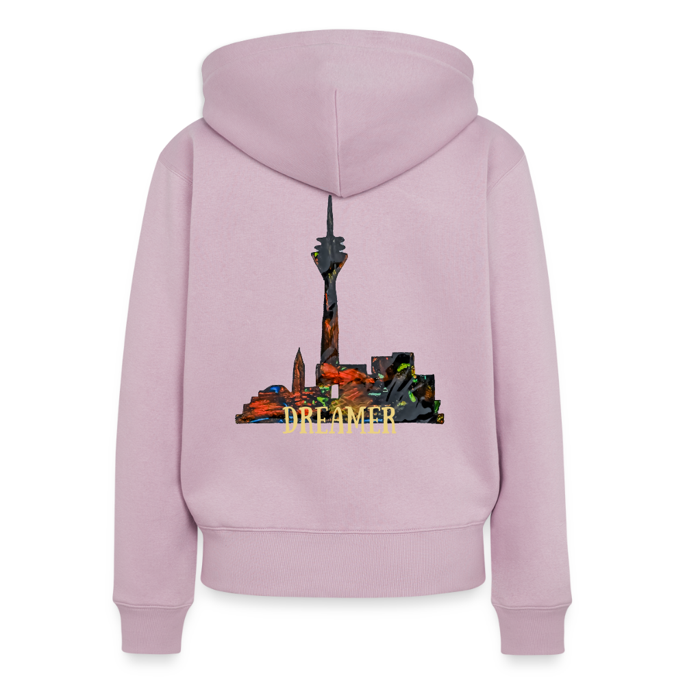 Frauen Kapuzenjacke Düsseldorferskyline Backprint - Altrosa