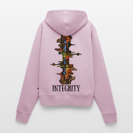 Frauen Kapuzenjacke Düsseldorfer Skyline Backprint - Altrosa