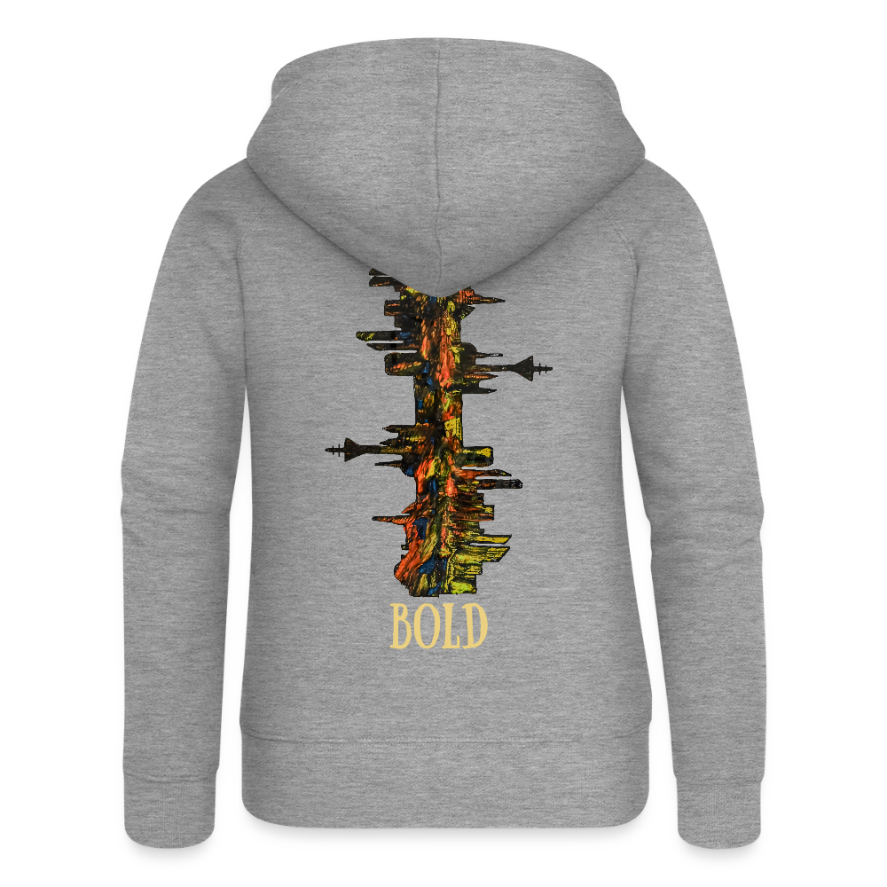 Frauen Kapuzenjacke Düsseldorfer Skyline Backprint - Grau meliert