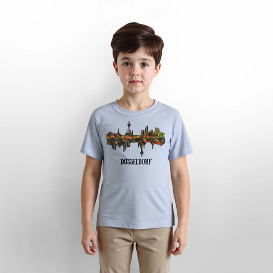 Unisex Kinder T-Shirt Düsseldorfer Skyline V.3 - Lavendel-Violett
