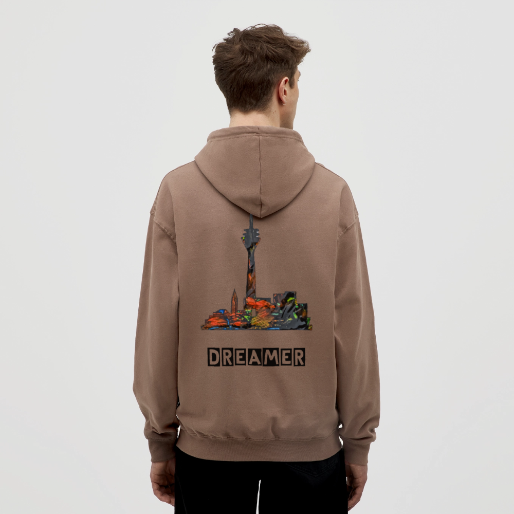 Unisex Hoodie Düsseldorferskyline Backprint - Mokka