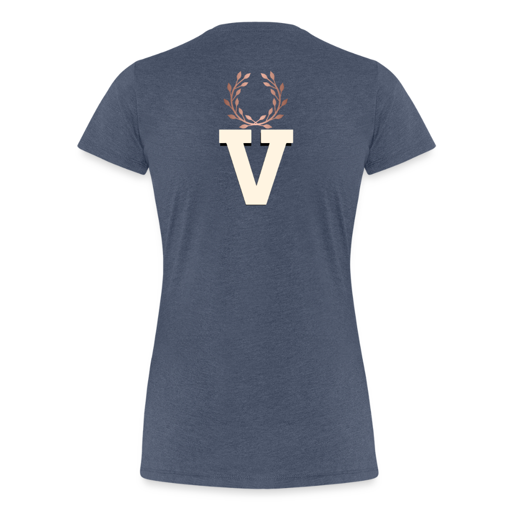 Frauen Premium T-Shirt Espejo - Blau meliert