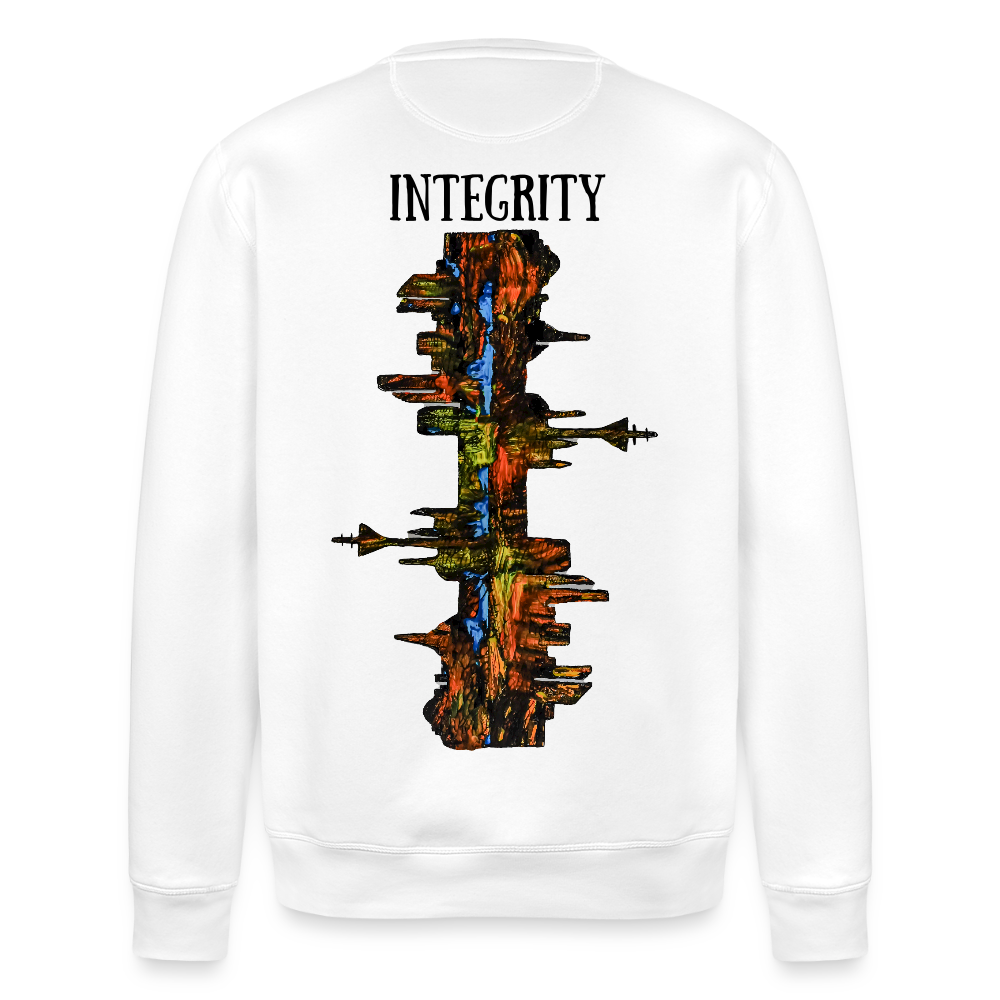 Unisex Bio Pulli Düsseldorfer Skyline Backprint - Weiß