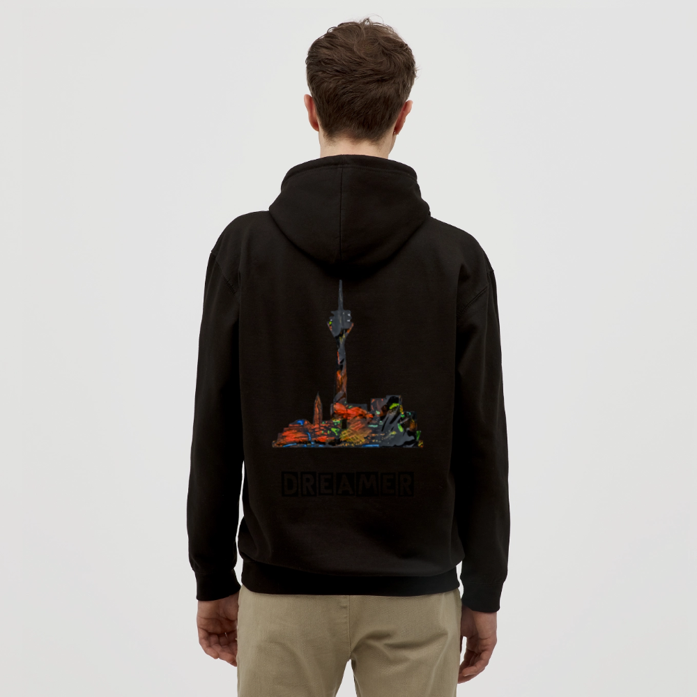 Unisex Hoodie Düsseldorferskyline Backprint - Schwarz