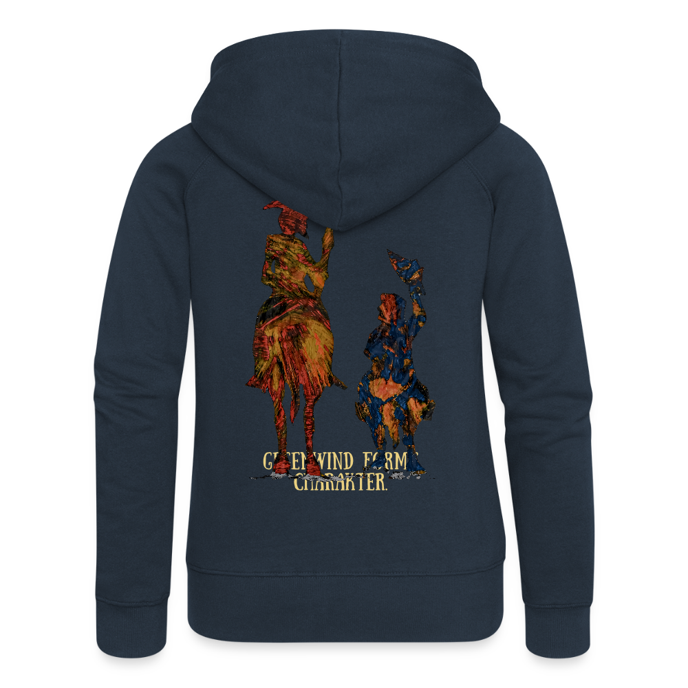 Frauen Kapuzenjacke Don Quixote Backprint - Navy