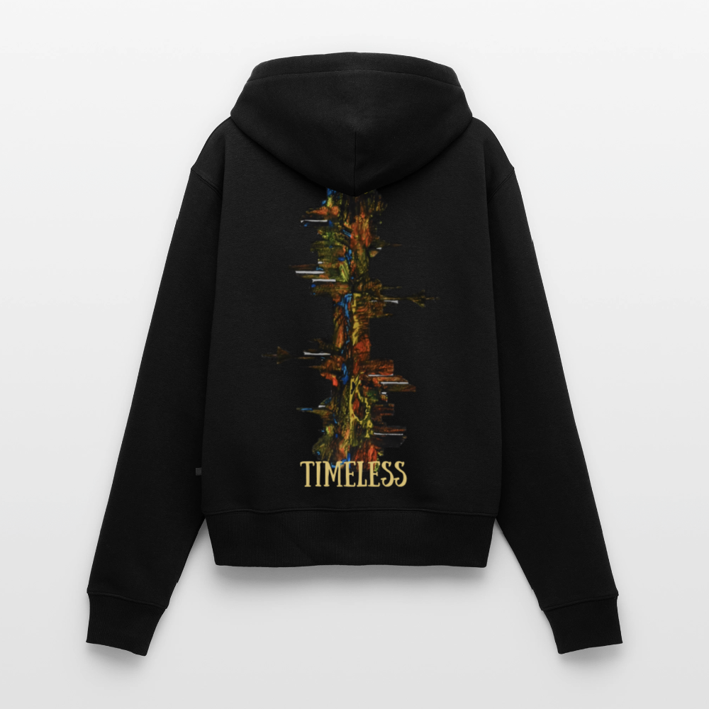 Frauen Kapuzenjacke Düsseldorfer Skyline Backprint - Schwarz