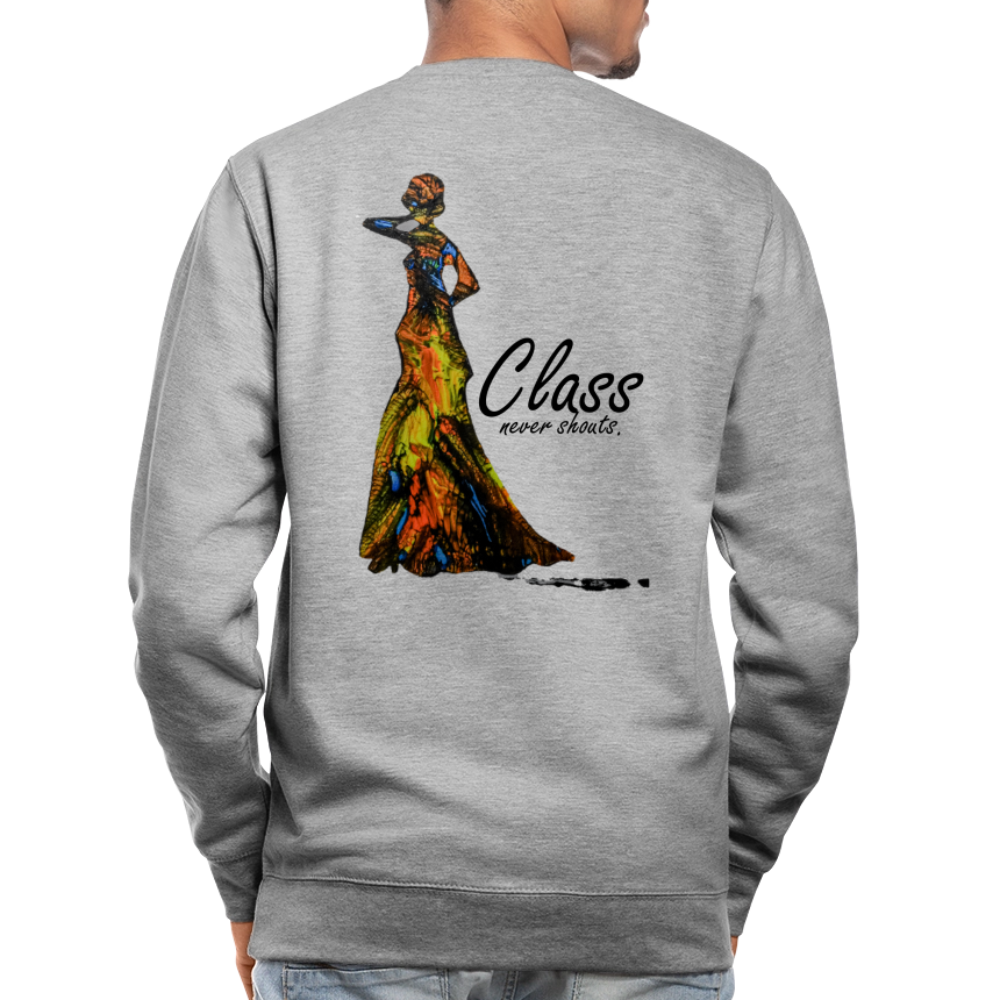 Unisex Pulli Class Backprint - Weißgrau meliert