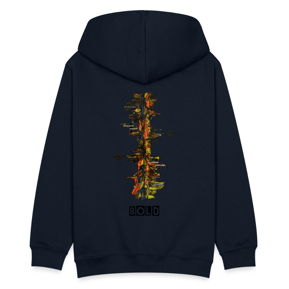 Teenager Hoodie Düsseldorfer Skyline Backprint - Navy