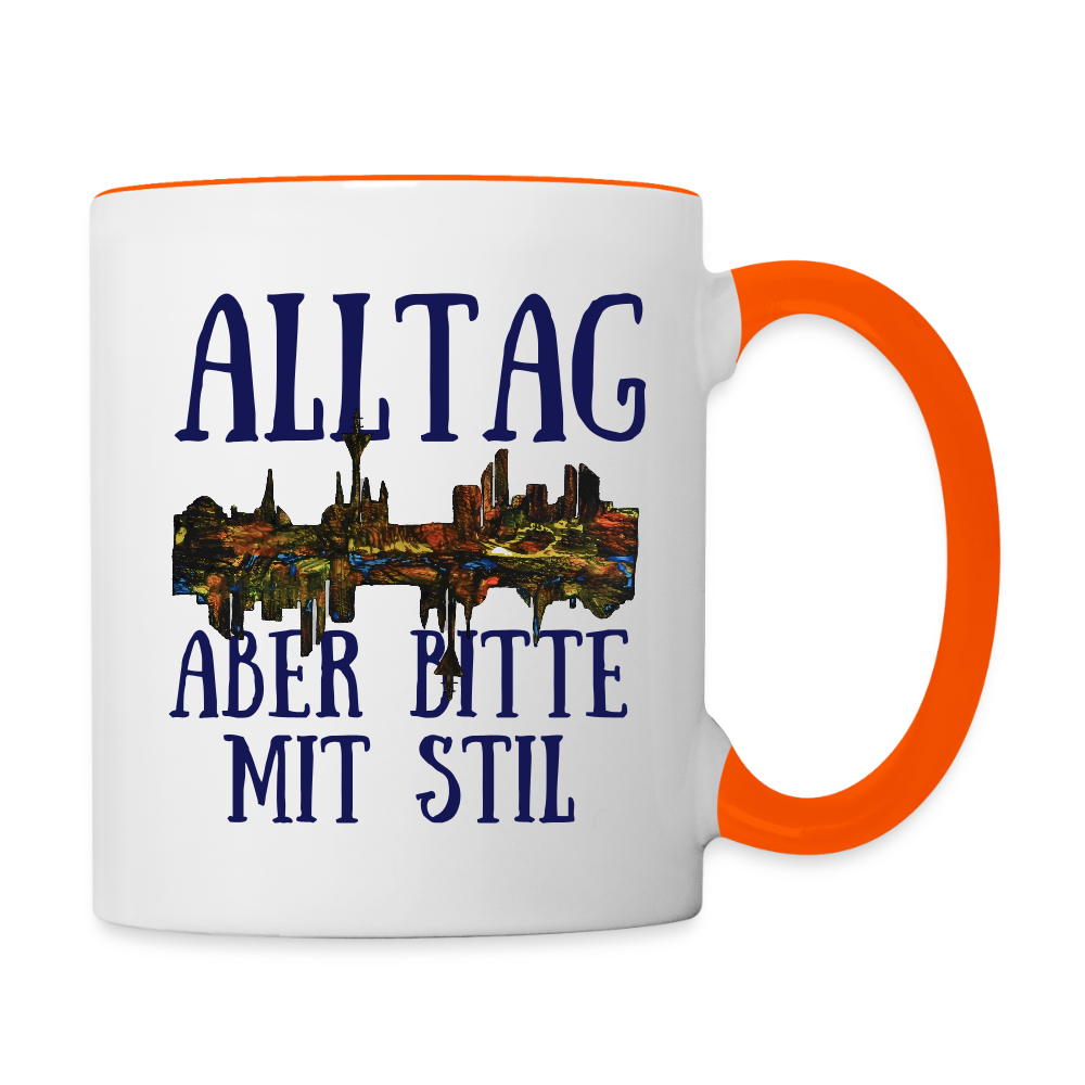 Tasse - Weiß/Orange