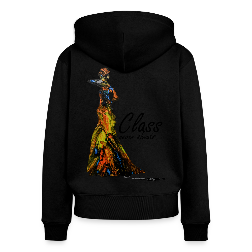 Frauen Kapuzenjacke Class Backprint - Schwarz