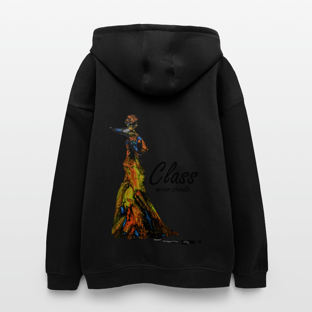 Oversized Unisex Hoodie Class Backprint - Schwarz