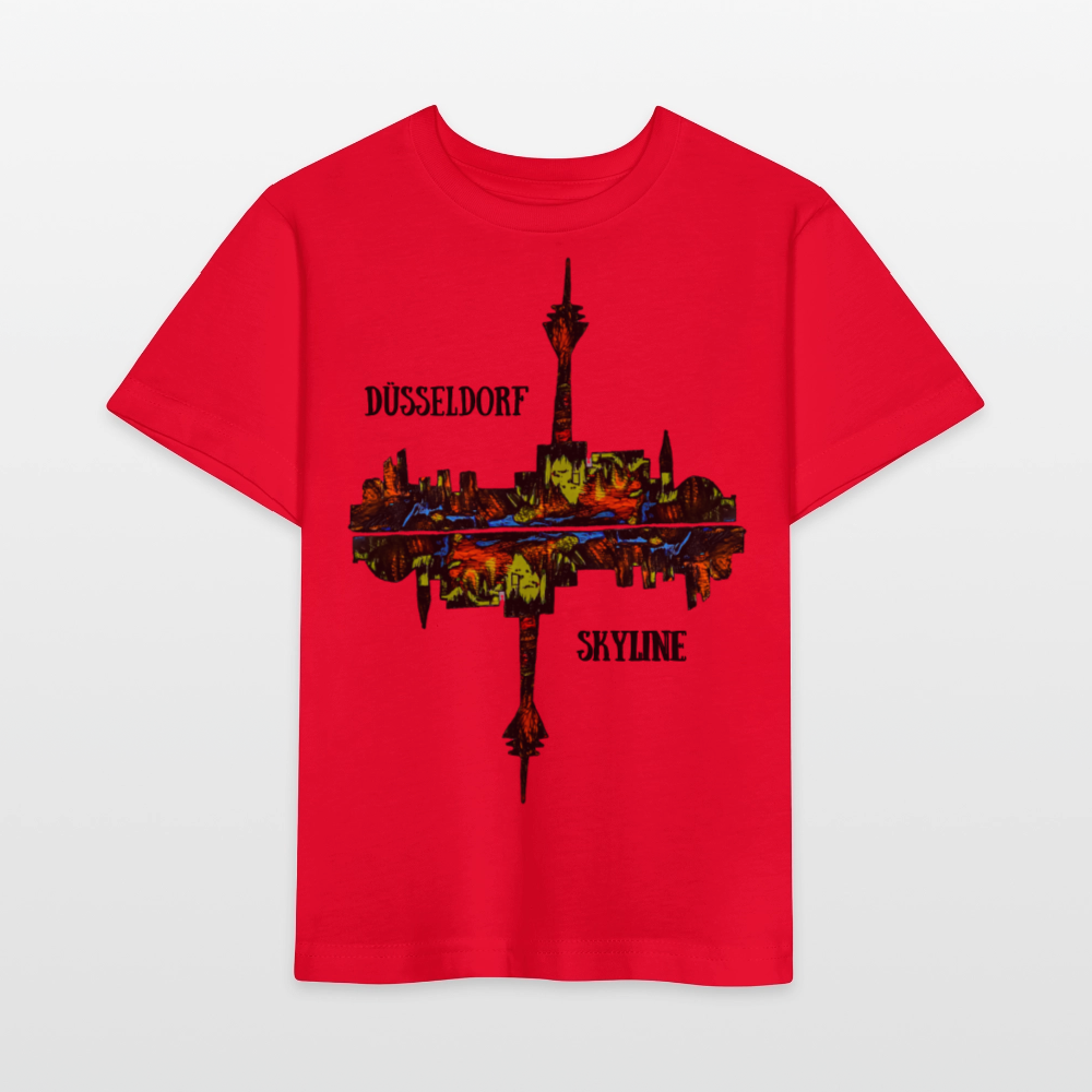 Unisex Kinder T-Shirt Düsseldorfer Skyline V.7 - Rot