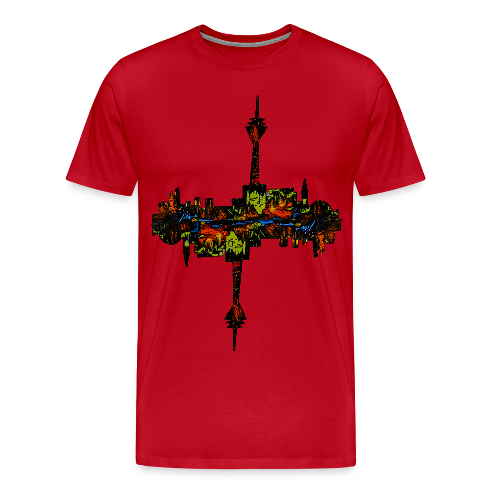 Männer Premium T-Shirt Düsseldorfer Skyline V.7 - Rot