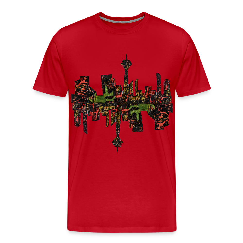Männer Premium T-Shirt Düsseldorfer Skyline V.9 - Rot