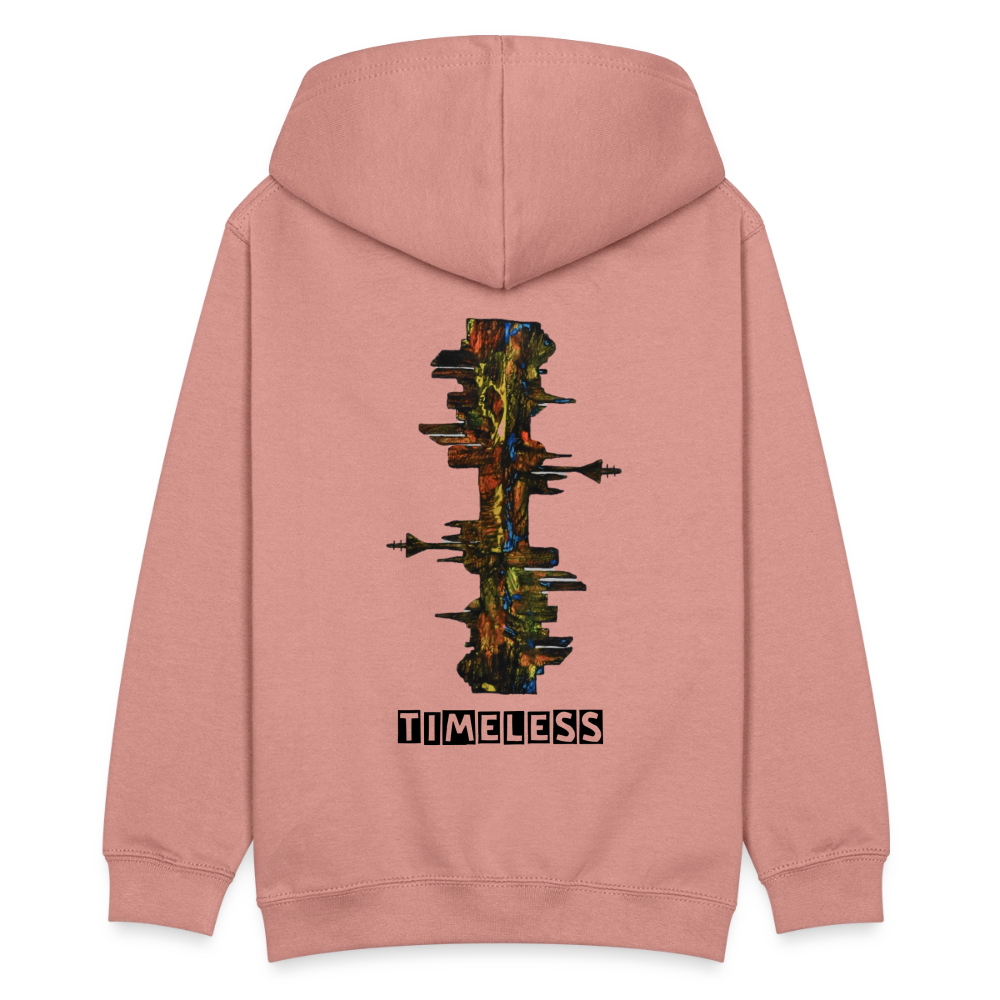 Teenager Hoodie Düsseldorfer Skyline Backprint - Altrosa