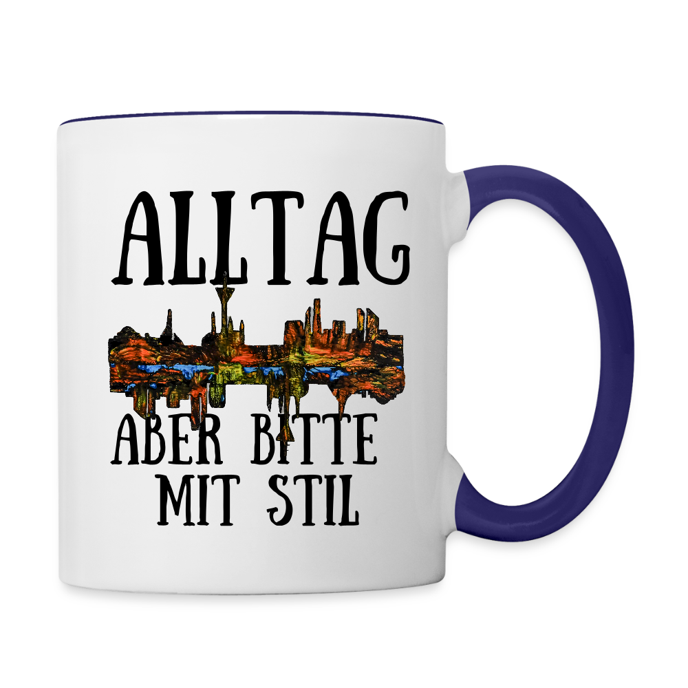 Tasse - Weiß/Kobaltblau