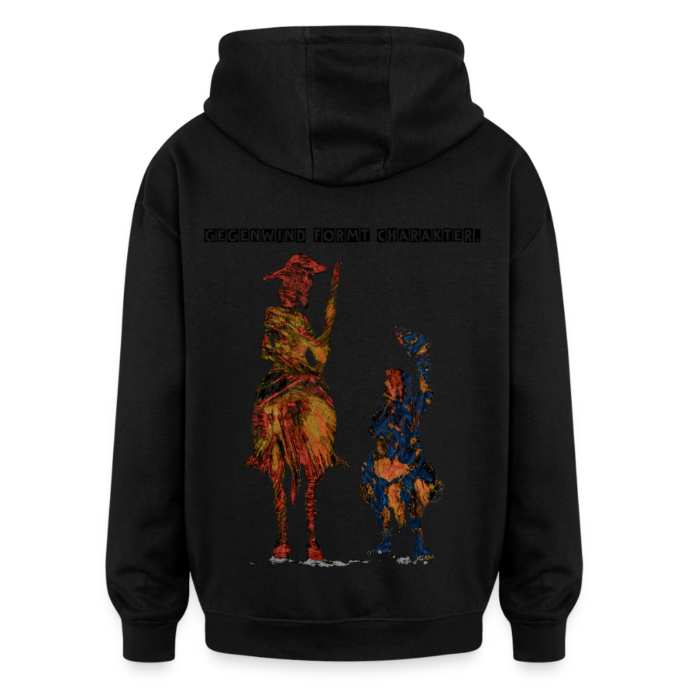 Oversized Unisex Hoodie Don Quixote Backprint - Schwarz