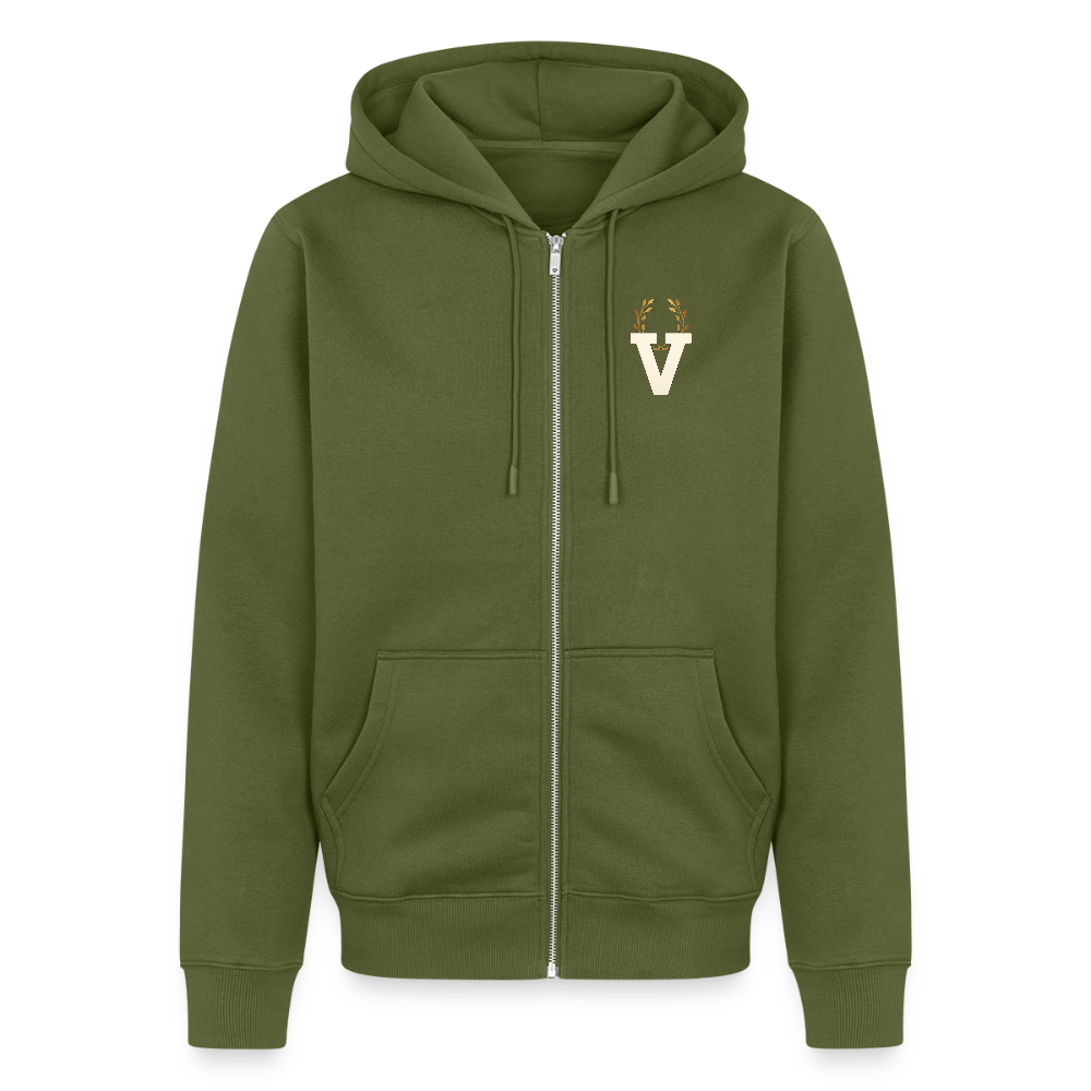 Männer Kapuzenjacke Düsseldorfer Skyline Backprint - Khaki