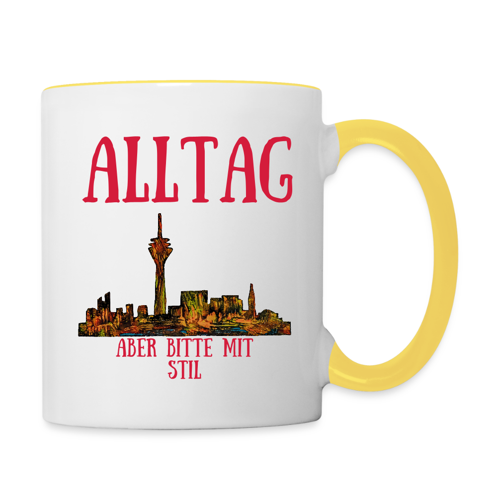 Tasse - Weiß/Gelb