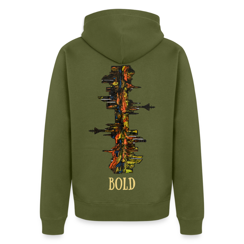 Männer Kapuzenjacke Düsseldorfer Skyline Backprint - Khaki