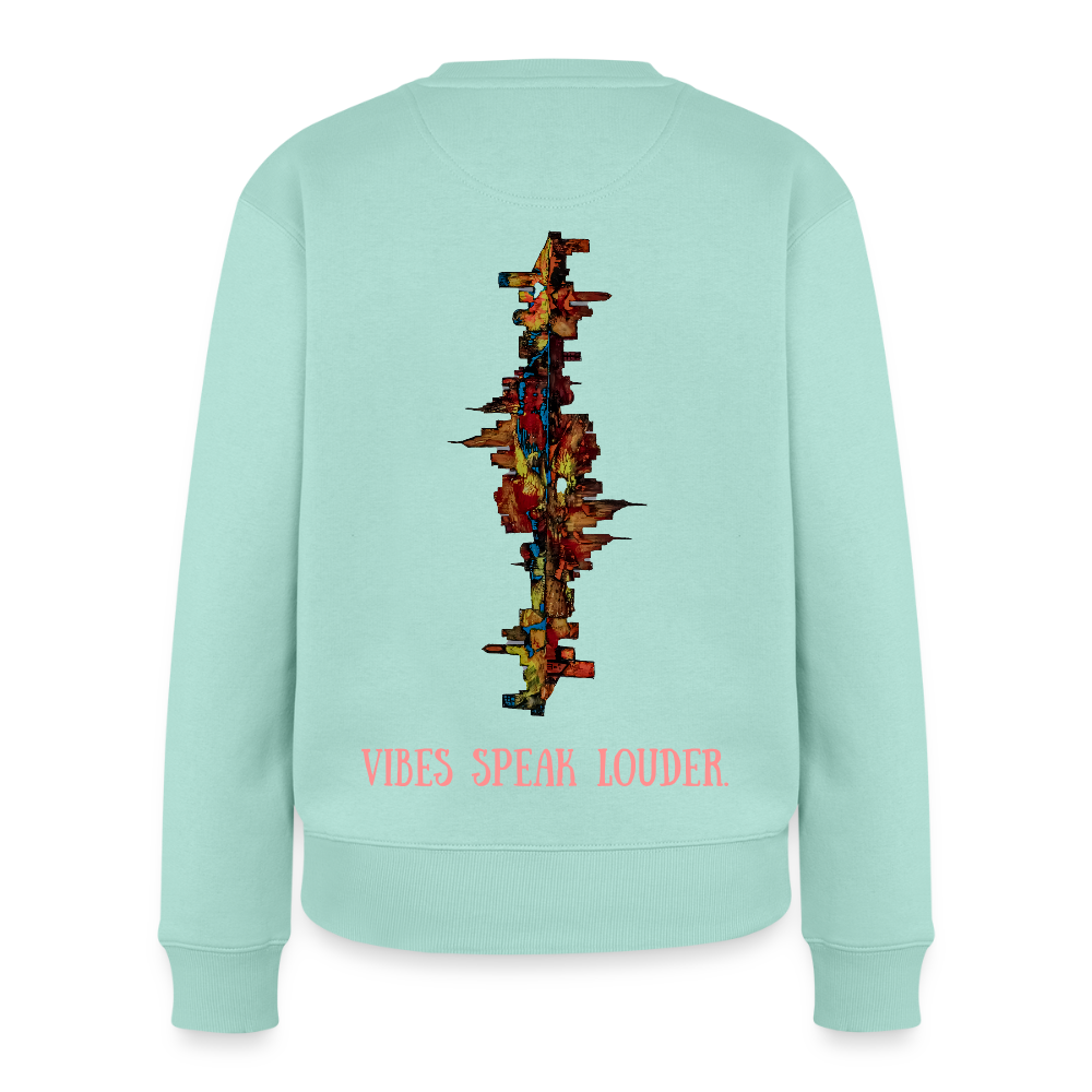 Frauen Pulli Frankfurter Skyline Backprint - Mint