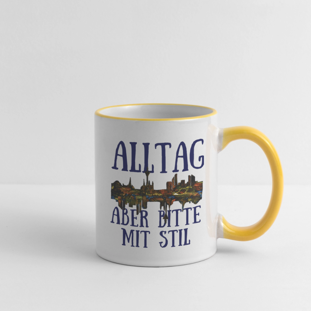 Tasse - Weiß/Gelb