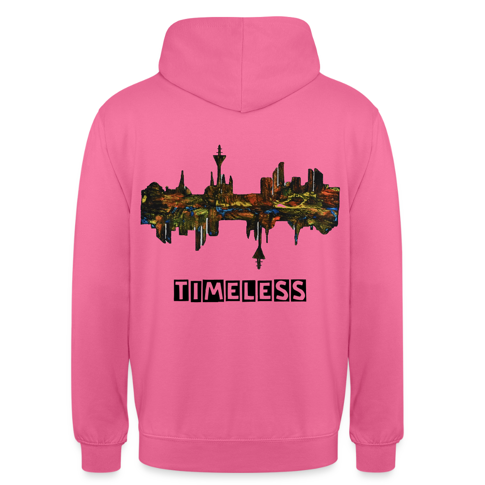 Unisex Hoodie Düsseldorfer Skyline Backprint - Pink