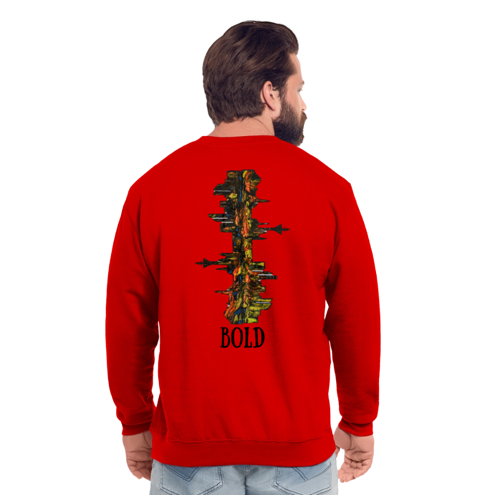 Unisex Pulli Düsseldorfer Skyline Backprint - Rot