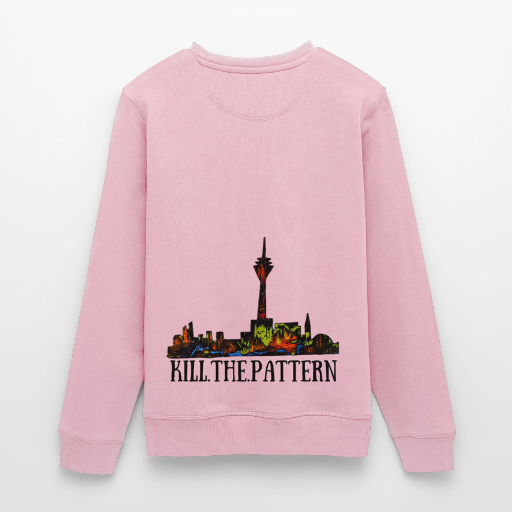 Unisex Bio Pulli Düsseldorfer Skyline Backprint - Hellrosa