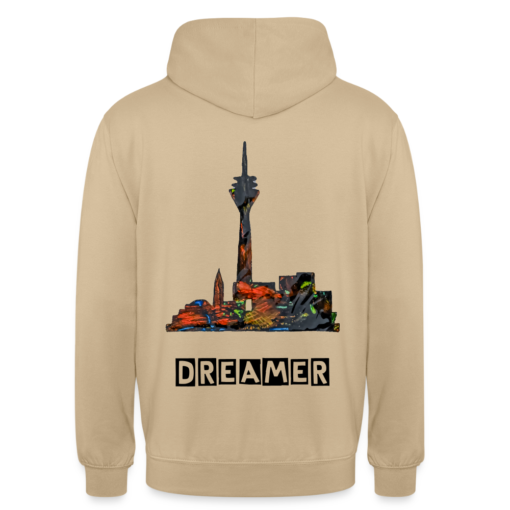 Unisex Hoodie Düsseldorferskyline Backprint - Beige