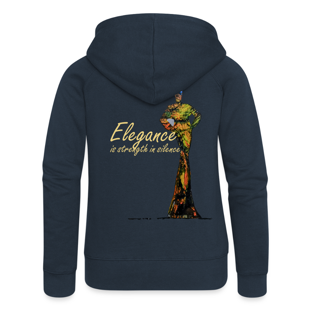Frauen Kapuzenjacke Elegance Backprint - Navy