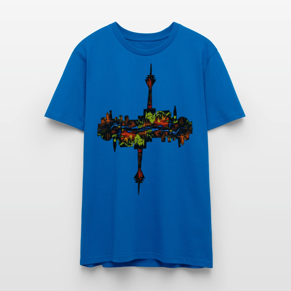 Unisex T-Shirt Düsseldorfer Skyline V.7 - Pfauenblau