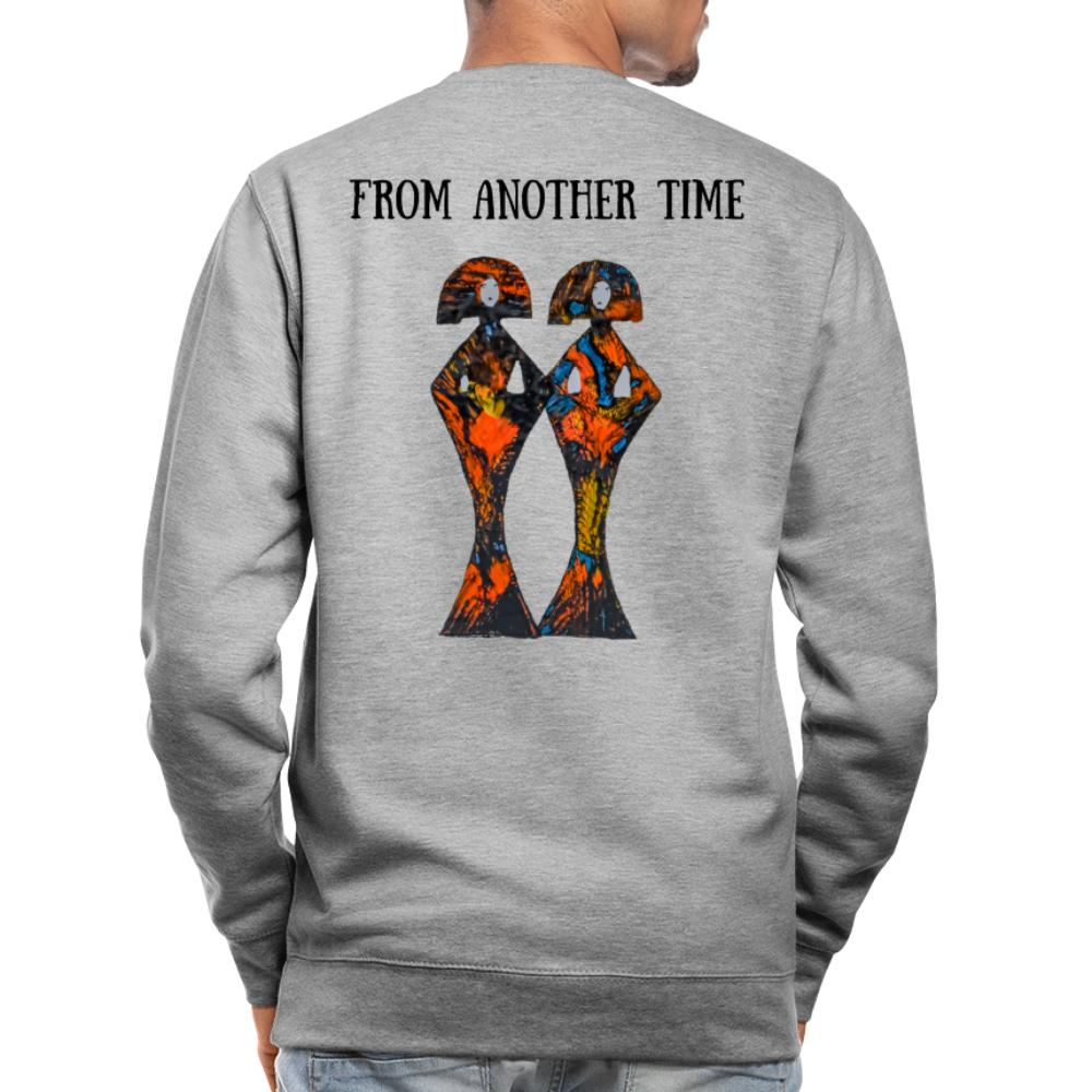 Unisex Pulli Geishas Backprint - Weißgrau meliert