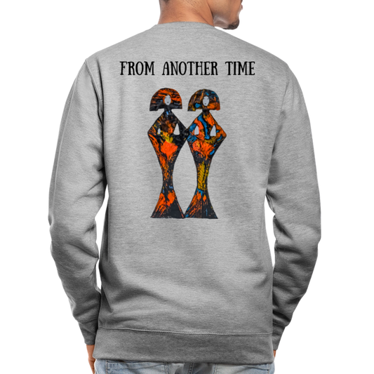 Unisex Pulli Geishas Backprint - Weißgrau meliert