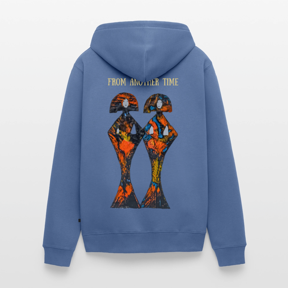 Männer Kapuzenjacke Geishas Backprint - Taubenblau