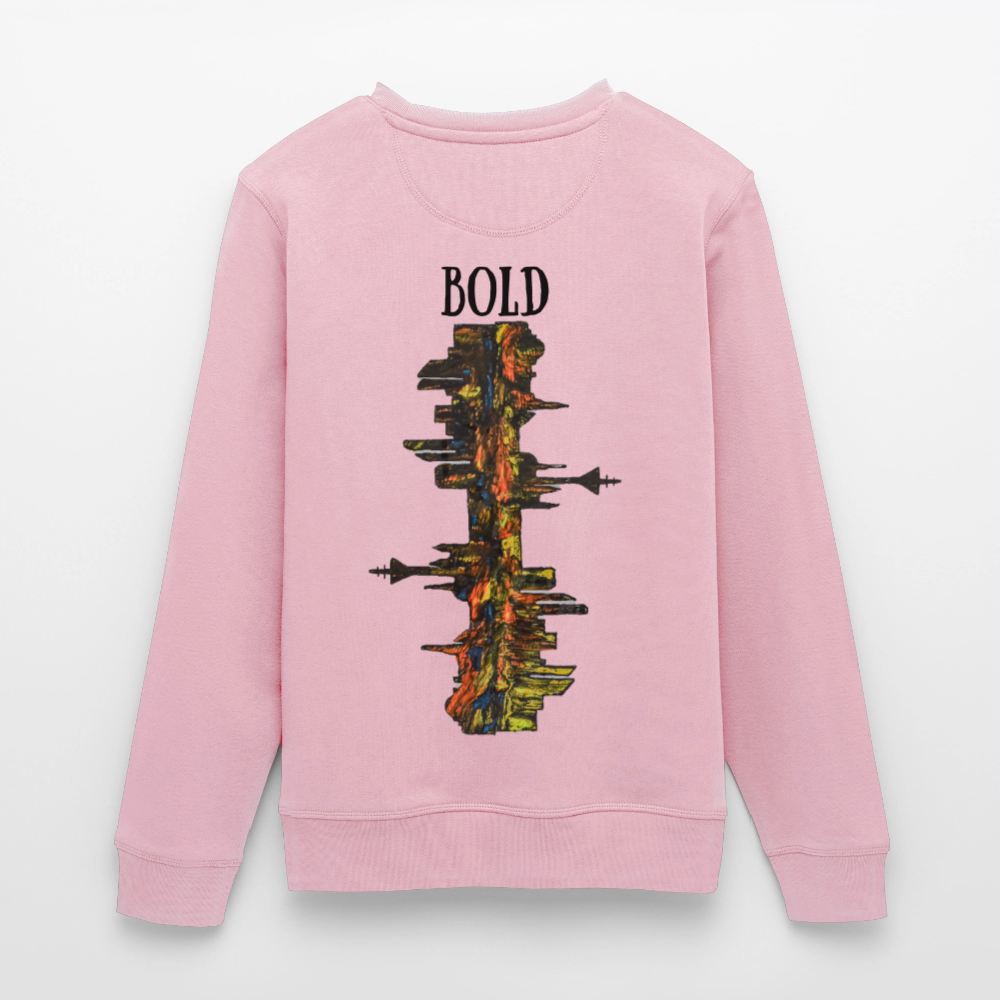 Unisex Bio Pulli Düsseldorfer Skyline Backprint - Hellrosa