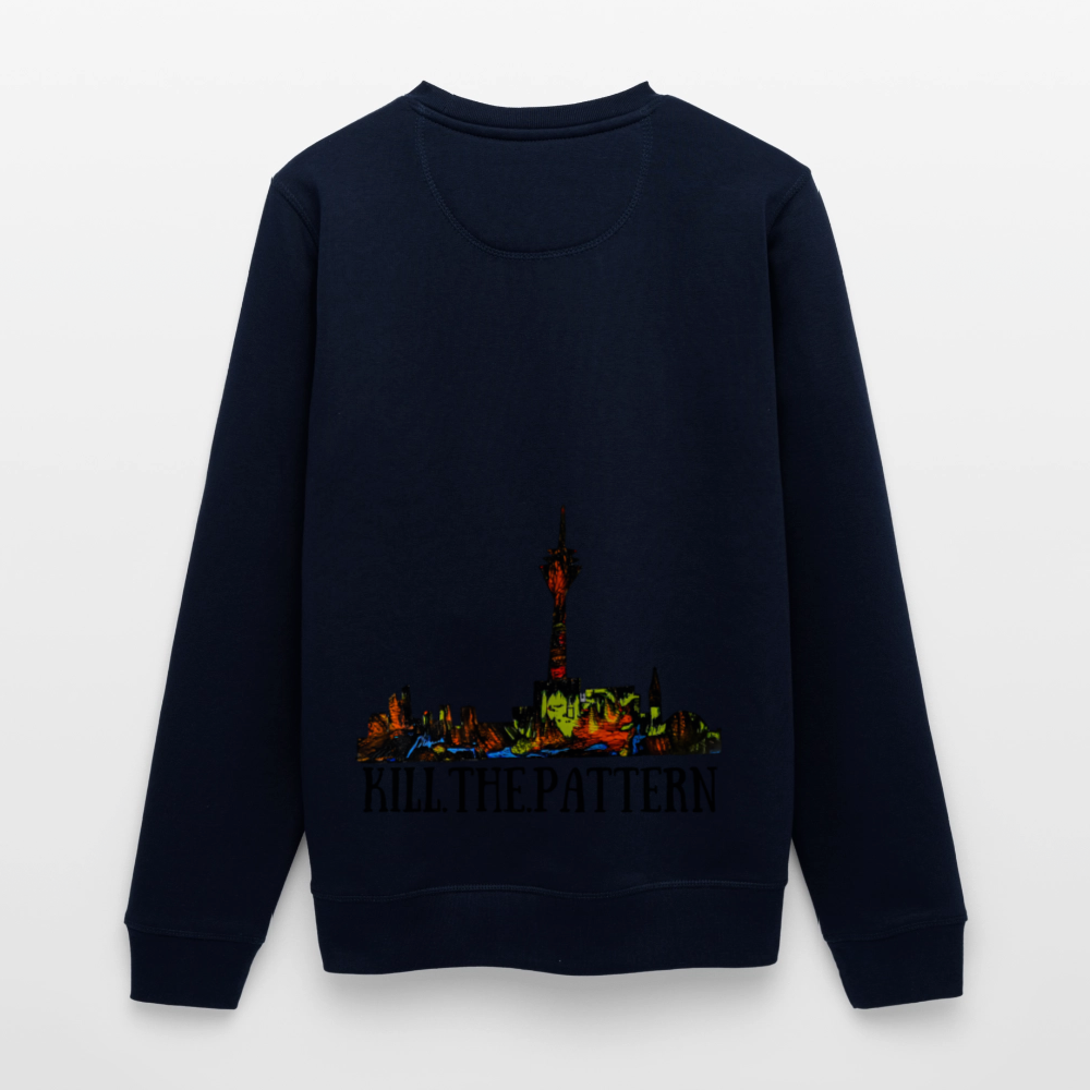 Unisex Bio Pulli Düsseldorfer Skyline Backprint - Navy