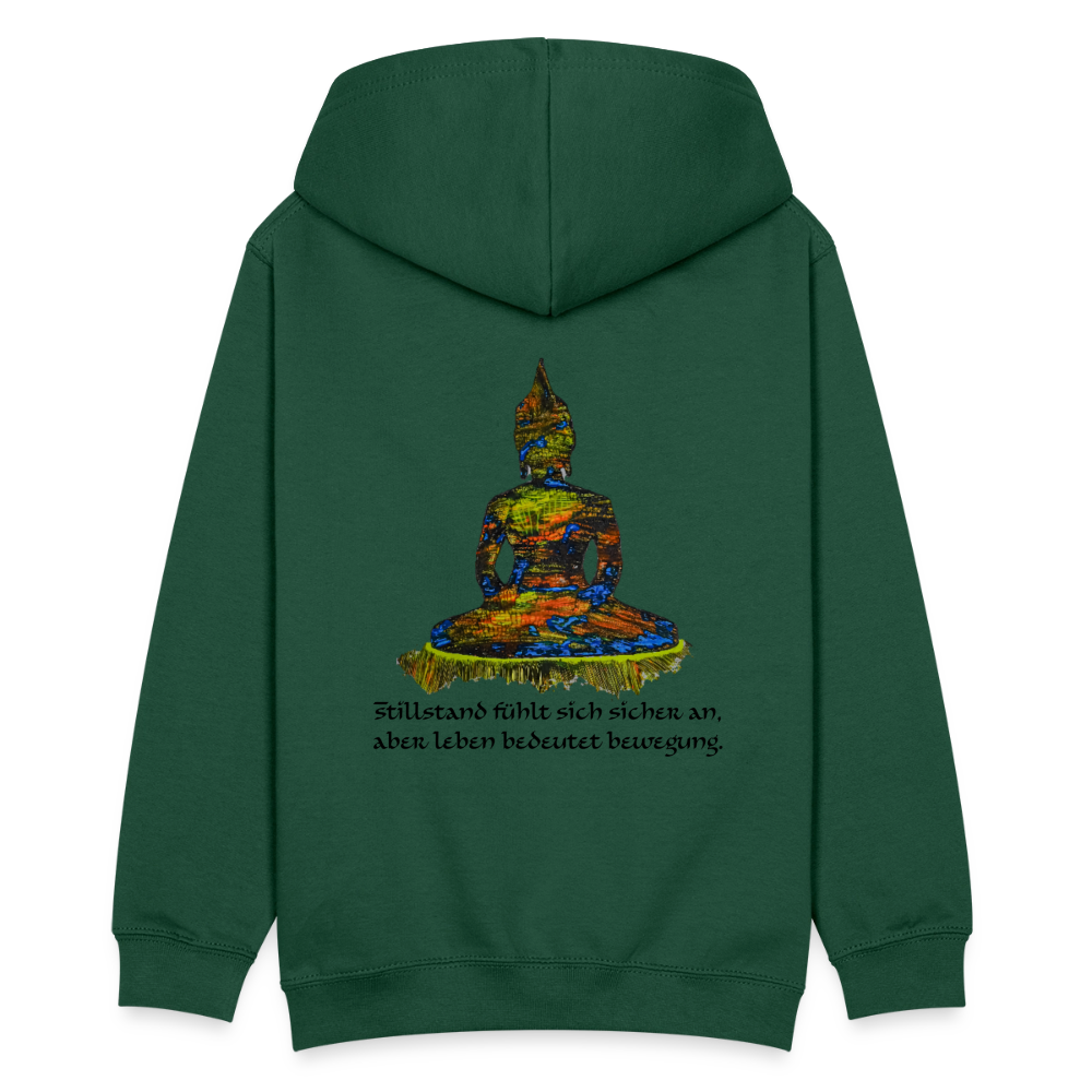 Teenagers Hoodie Buddha Backprint - Flaschengrün