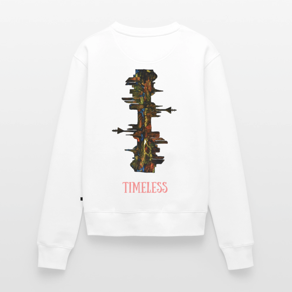 Frauen Pulli Düsseldorfer Skyline Backprint - Weiß