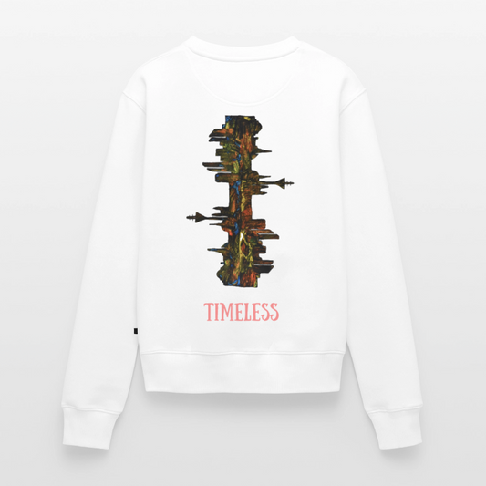 Frauen Pulli Düsseldorfer Skyline Backprint - Weiß