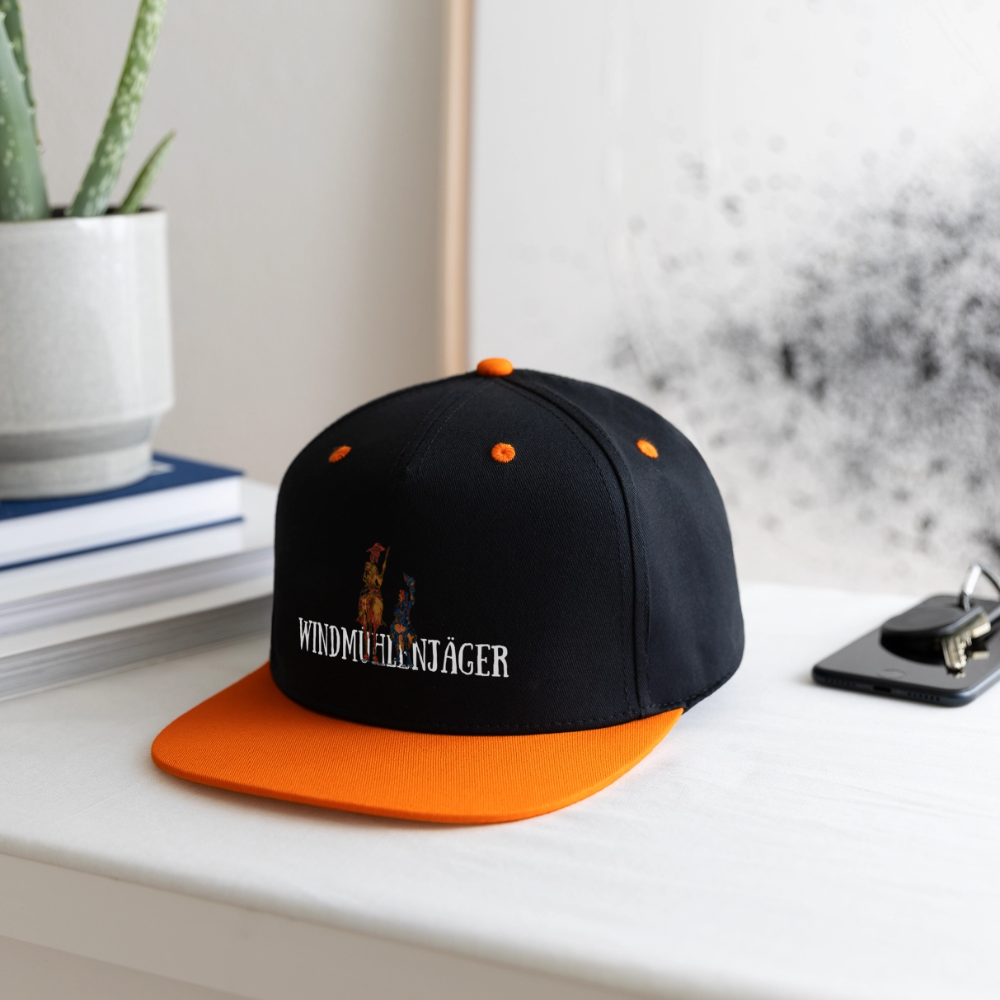 Kontrast Snapback Cap - Schwarz/Neonorange
