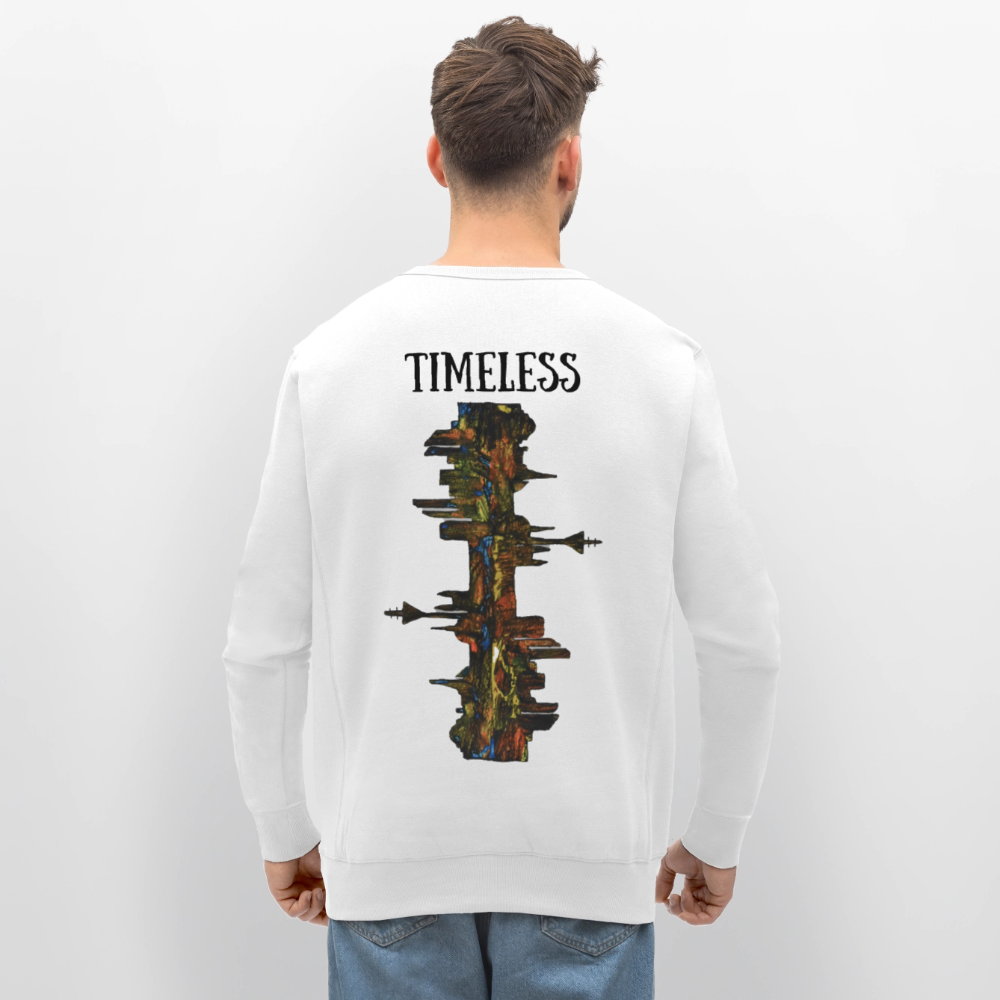 Unisex Bio Pulli Düsseldorfer Skyline Backprint - Weiß