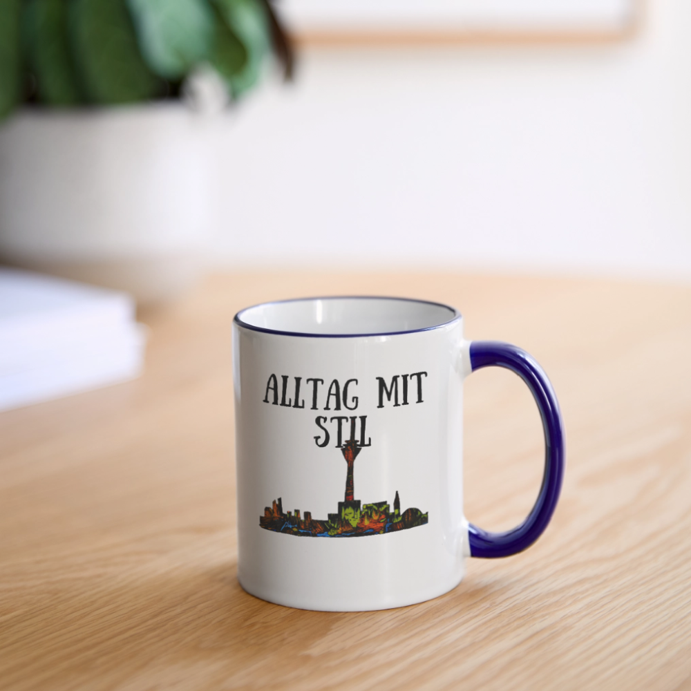 Tasse - Weiß/Kobaltblau